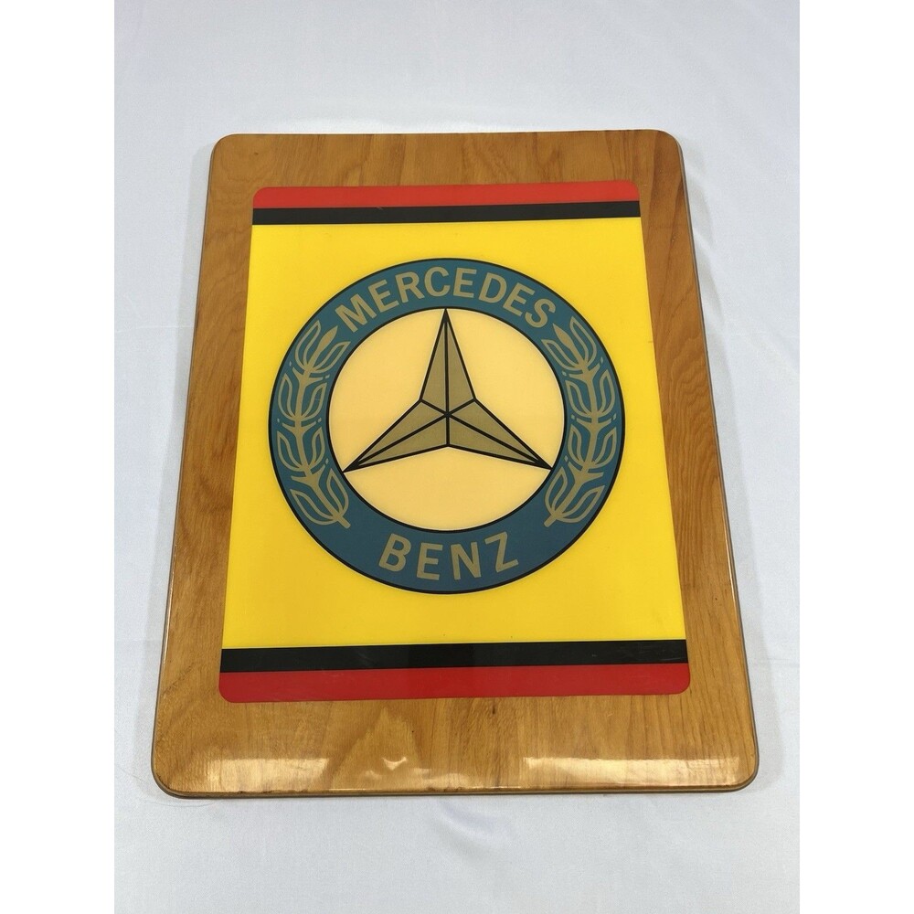 Vintage Mercedes Benz Wooden Dealership Advertising Sign